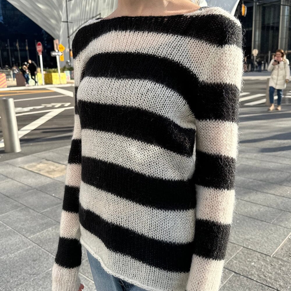 Striped Black and White Women's Sweater